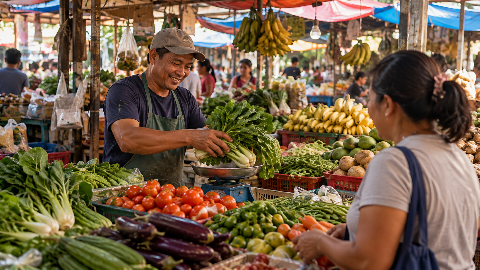 Fresh vegetables at a local market