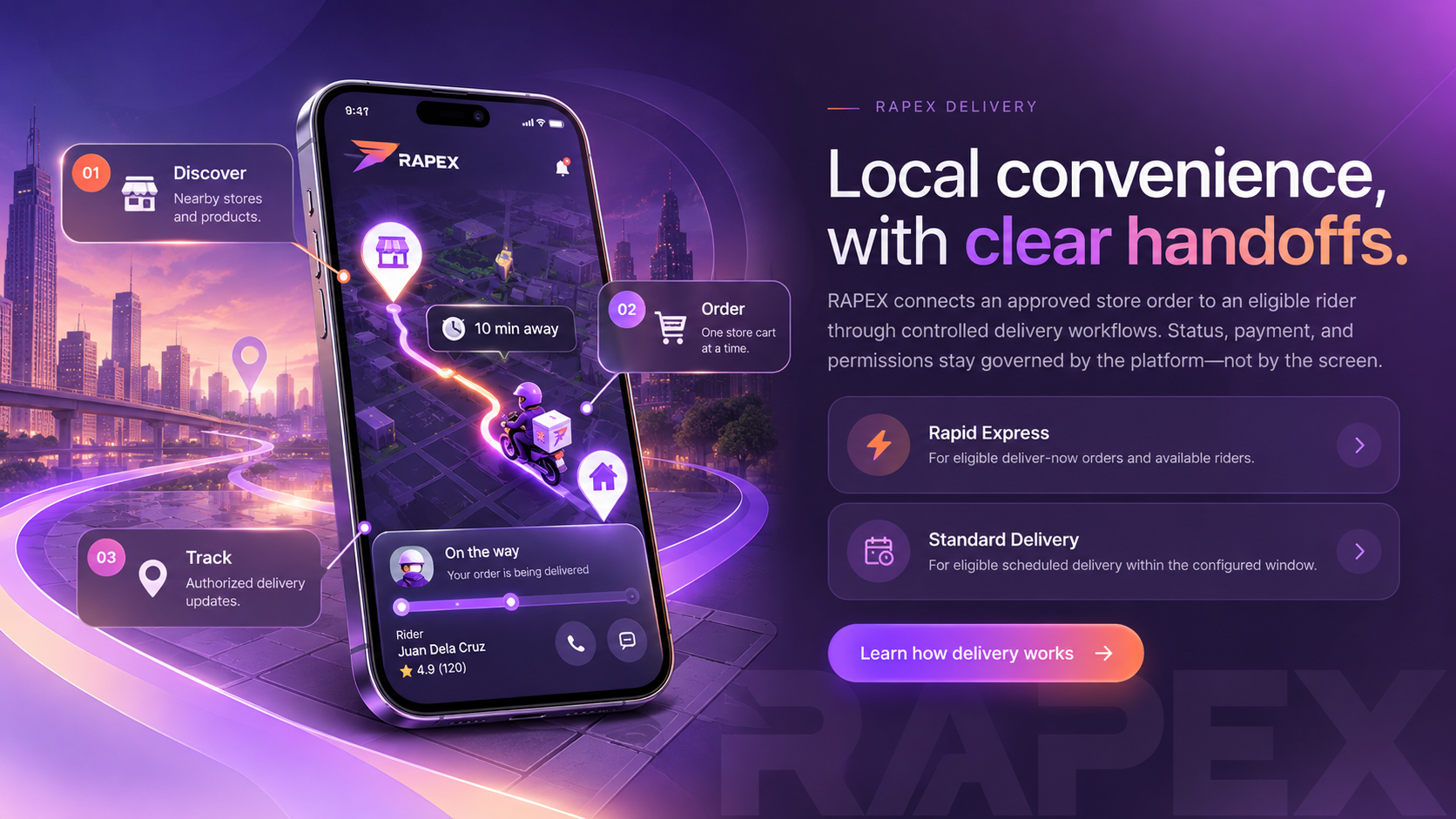 RAPEX connected delivery and order tracking
