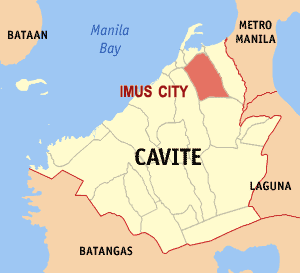 Cavite map highlighting Imus City